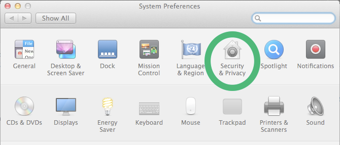 The System Preferences Window
