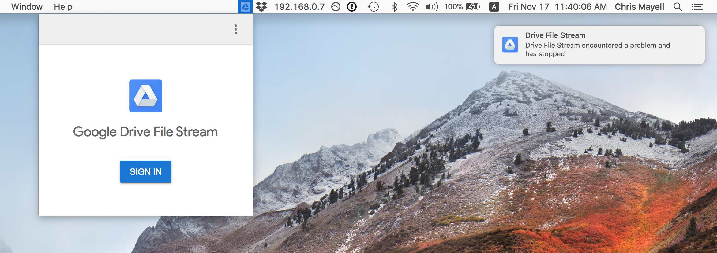 Google drive for mac os high sierra version